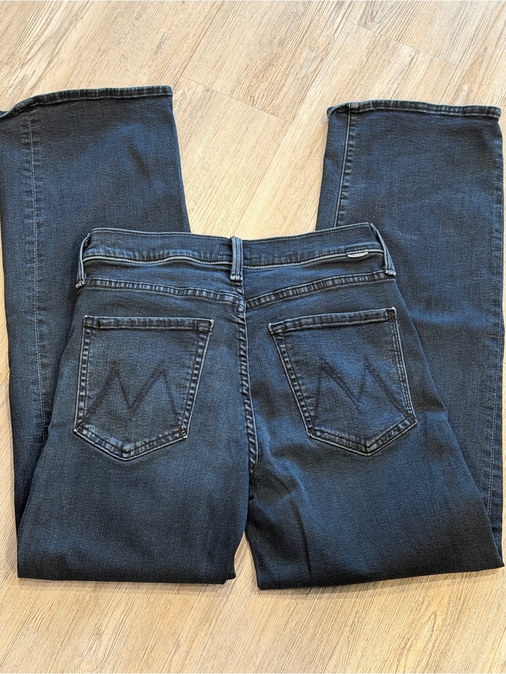 MOTHER The Rambler Ankle Straight-Leg Jeans in Dark Blue Wash